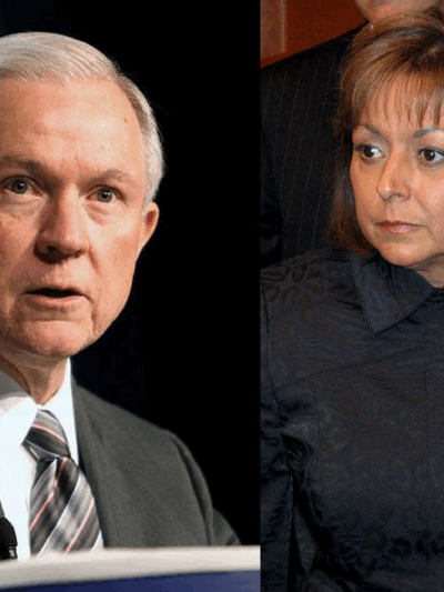 Photo of Attorney General Jeff Sessions next to New Mexico Governor Susana Martinez
