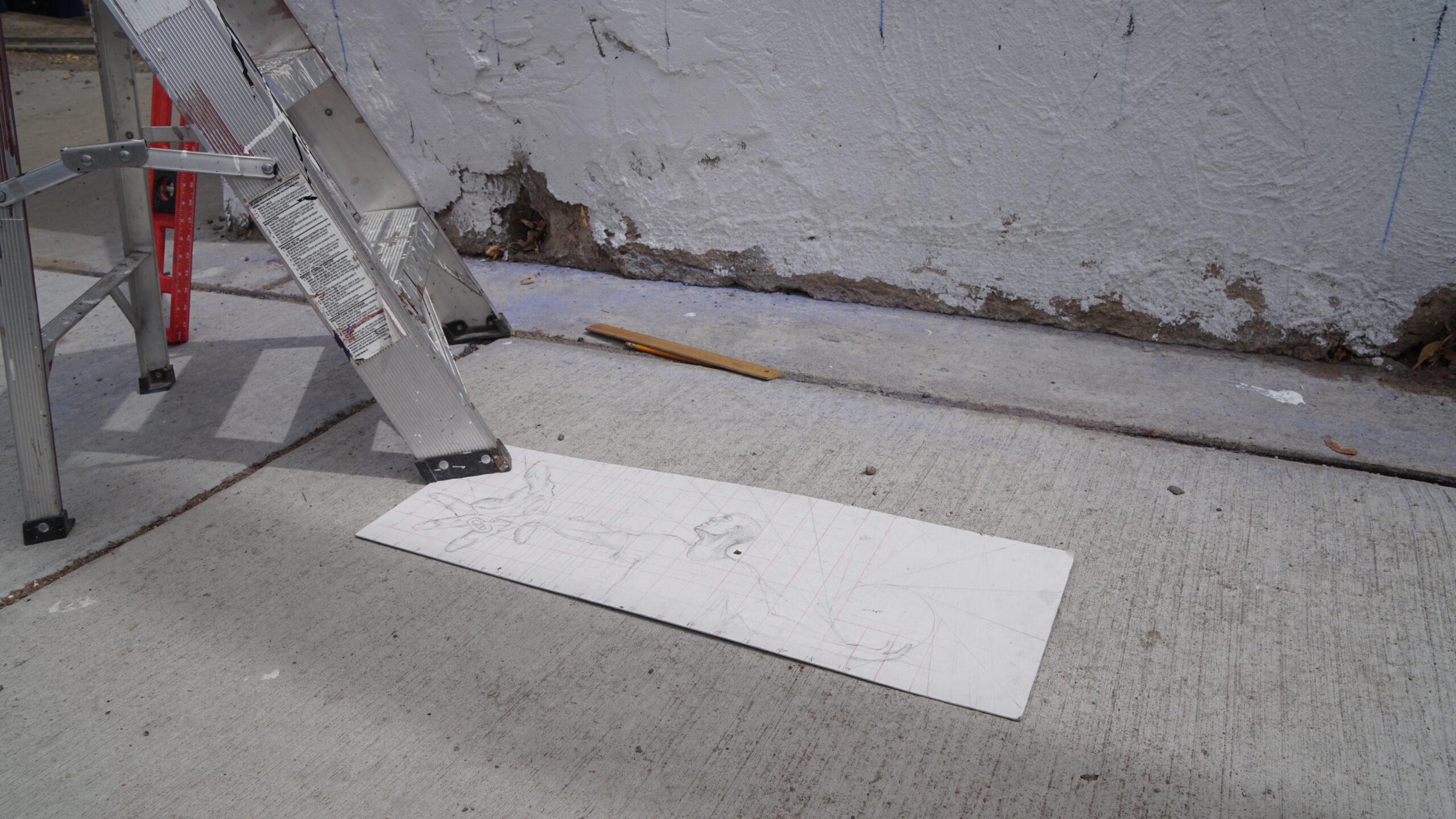 Sketch of collaborative mural by Emanuel and Eric