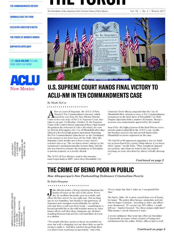 Image: Screenshot of the front page of a newsletter