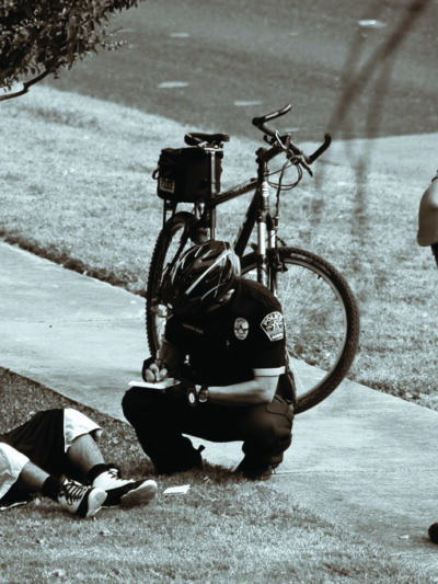 Man being arrested by police