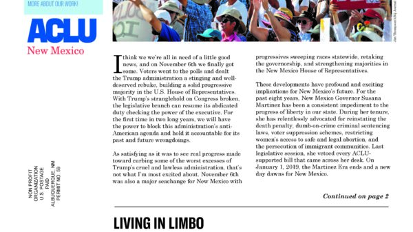 Front page of the Winter 2018 Torch Newsletter