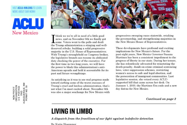 Front page of the Winter 2018 Torch Newsletter