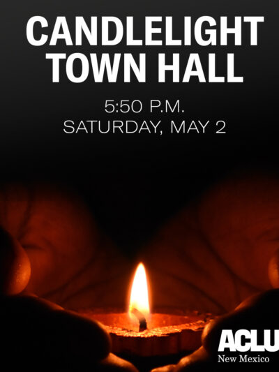 candlelight town hall 5:50 p.m. Saturday, May 2