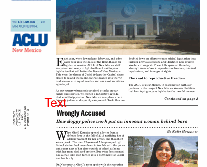 Front Cover of the spring 2021 Torch newsletter