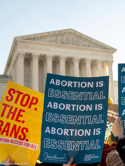 Pro-abortion signage in front of the Supreme Court.