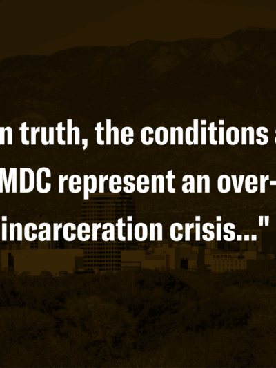 "In truth, the conditions at MDC represent an over-incarceration crisis..."