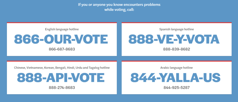 Election Protection Hotline: 866-Our-Vote