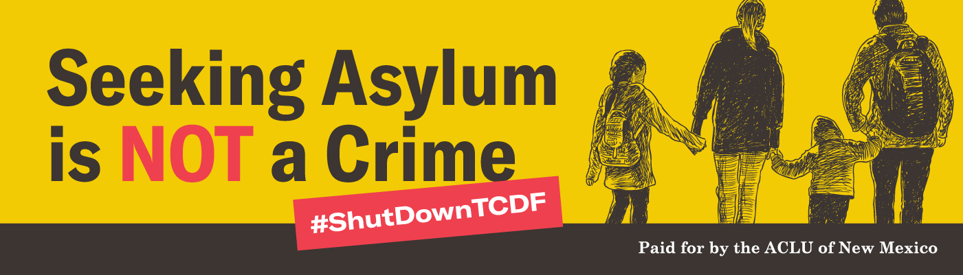 seeking asylum is not a crime billboard