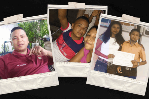 Stylized image of Yofer's personal family pictures