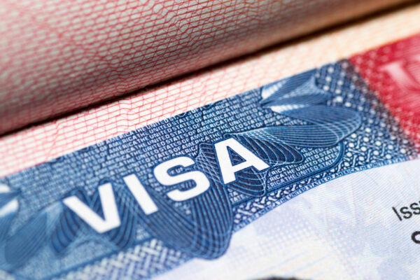 Close up photo of a visa card