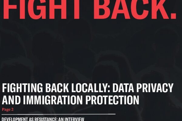 Cover of the Winter 2025 edition of the torch with a black background that has red text reading, "FIGHT BACK"