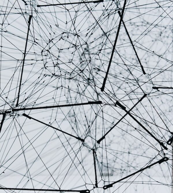 An artistic rendering of how data connects with itself over the internet.