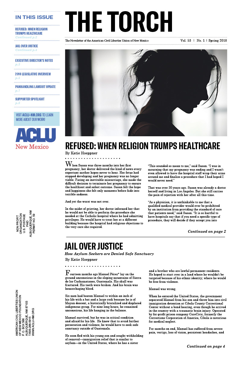 2018 Spring Torch front page