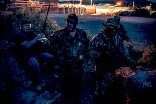 UCP spokesperson Jim Benvie with fellow vigilantes on the border. 