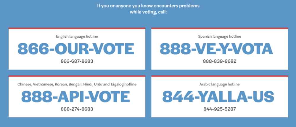 Election Protection Hotline: 866-Our-Vote