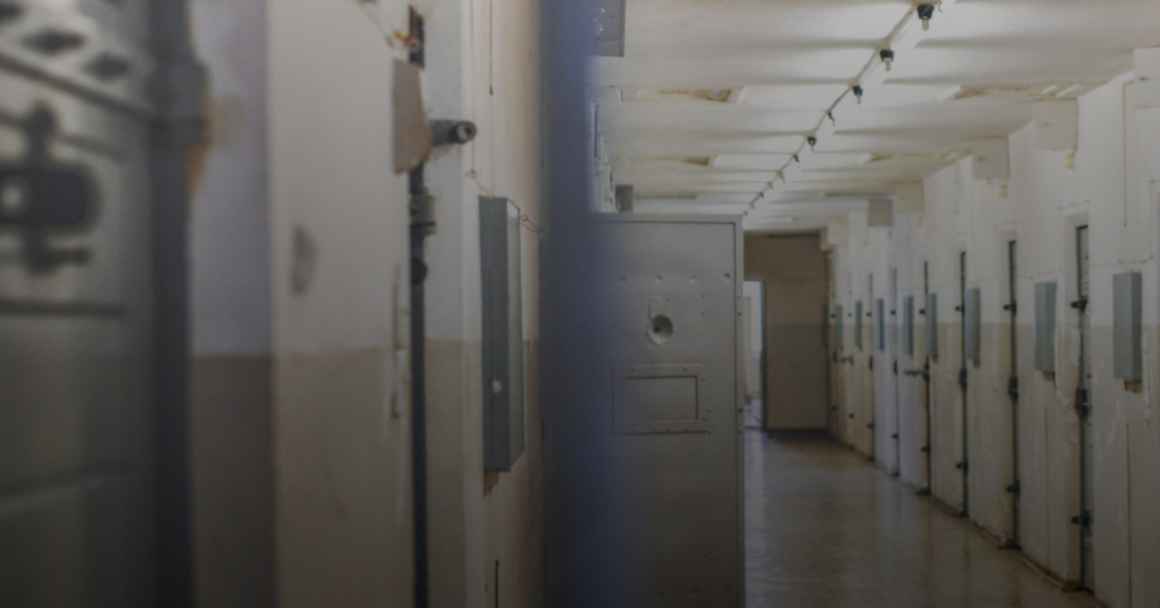 Graphic showing a prison hallway.