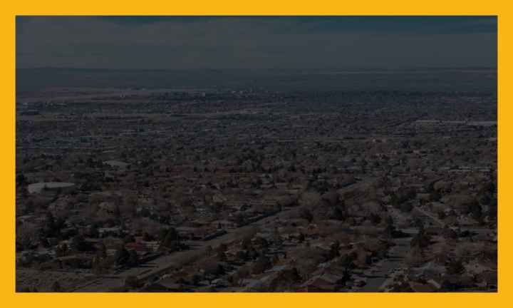 A muted image overlooking the city of Albuquerque.