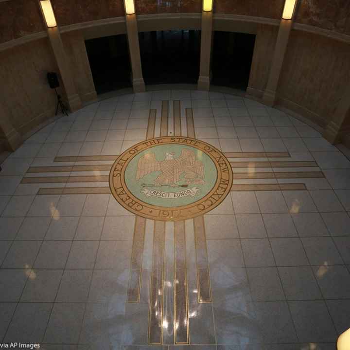 The floor of the rotunda in New Mexico's Capitol building.