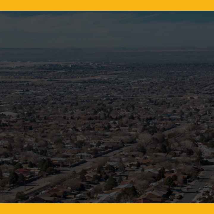 A muted image overlooking the city of Albuquerque.